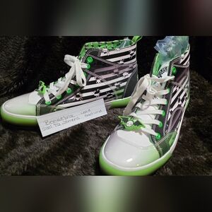 Green and Black High-Top Sneakers Beetlejuice